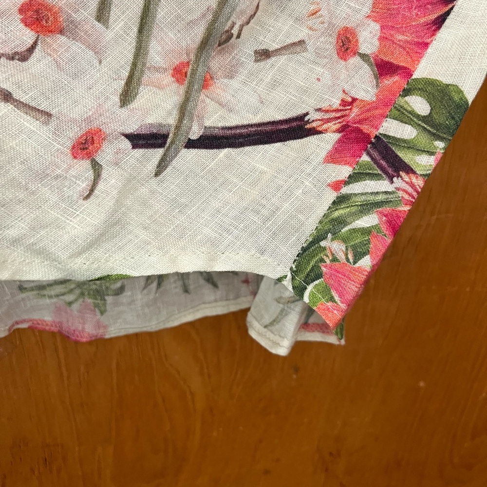Allegra Masetti tropical print round neck midi dress L - Picture 5 of 9